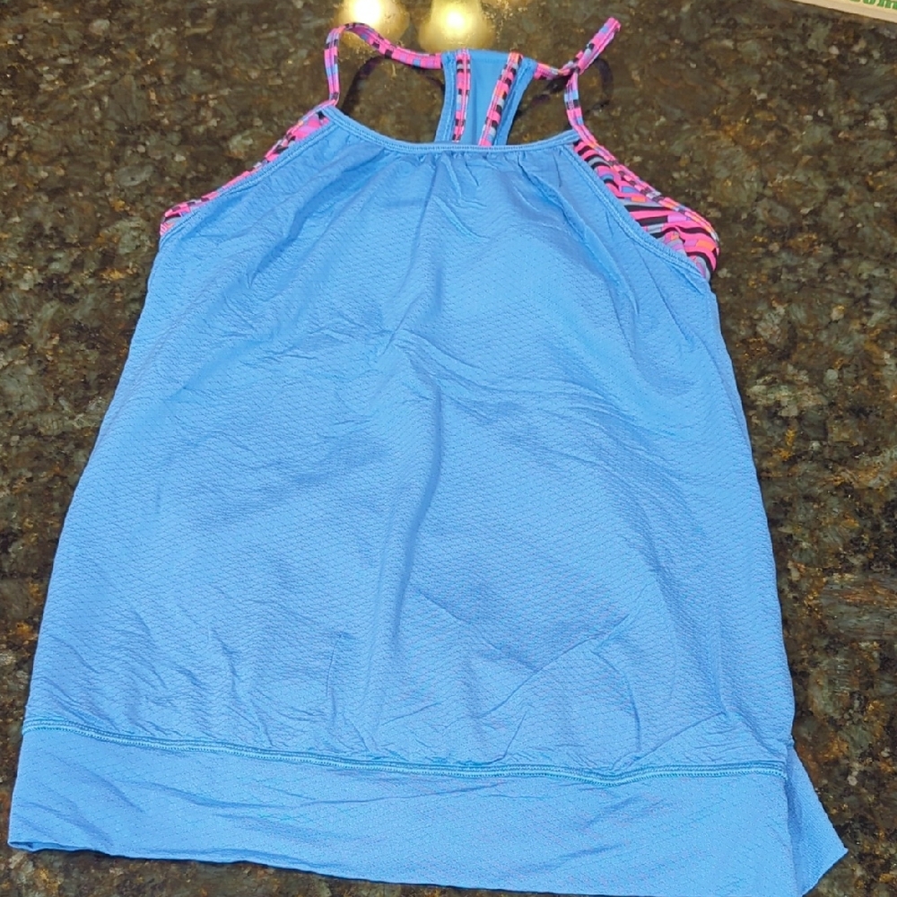 Ivivva Blue Camisole with Pink Straps